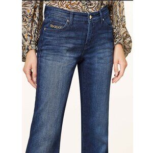 Cambio Flared Dark Wash Paris Bootcut Jeans Gold Chain Size 4